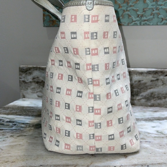 Bally "B" Print Canvas Handle Bag Tote - Picture 12 of 16